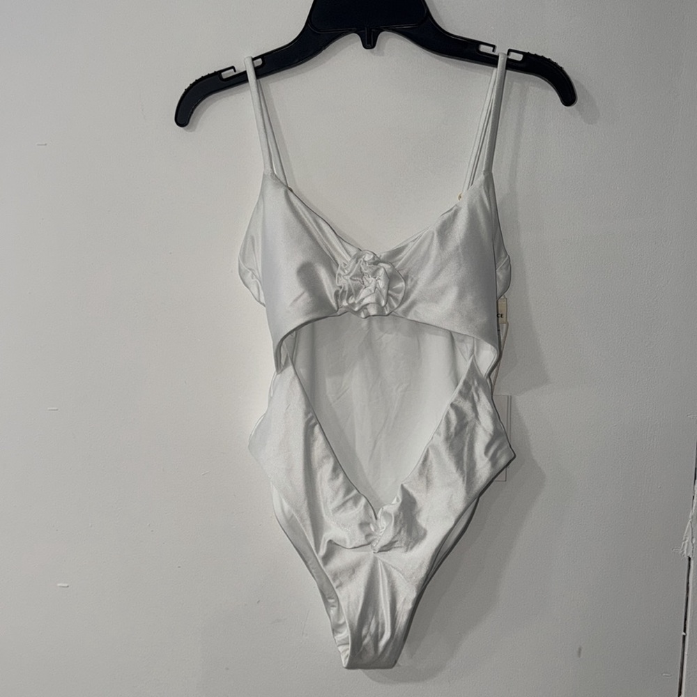 L*Space Sierra One Piece Bathing Suit - White Satin Shine, SMALL - Picture 2 of 11